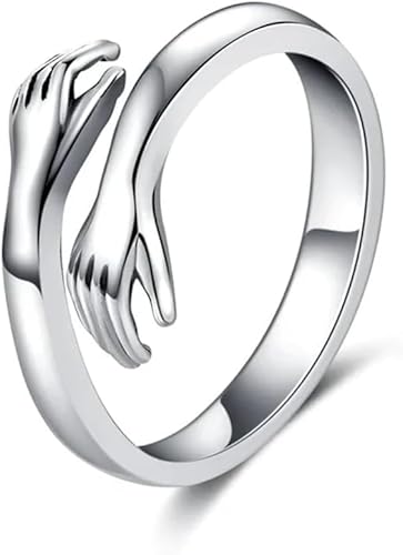 stanbarry Eternal Umarmung - Ring – Ring mit Umarmungs-Design – Emotionale Geschenkidee für Freundin, Partnerin, Mutter (Silber) von Micmetago