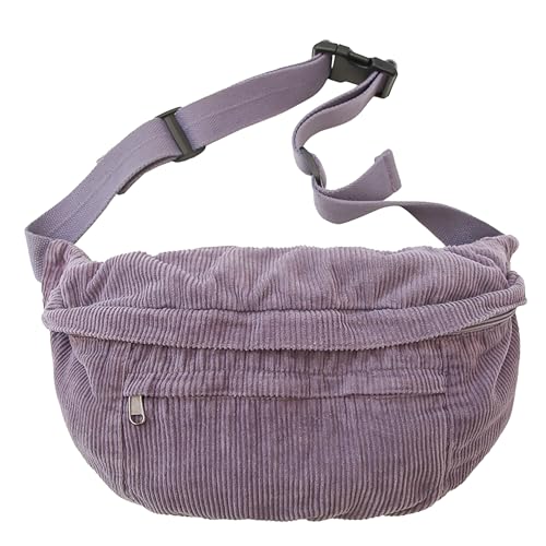 Micmores Bauchtasche Damen Mode Crossbody Bag Damen groß Gürteltasche mit Verstellbarer Schultergurt, Brusttasche Tasche Umhängetasche für Reisen, Klettern, Wandern(Lila) von Micmores
