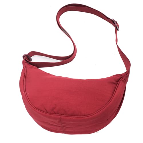 Micmores Crossbody Bag Damen, Nylon Bauchtasche Damen Stylisch Hobo Casual Tasche mit Schultergurt Einstellbar, Halbmond-Umhängetasche Damen Kleine für Schule Shopper Reise von Micmores