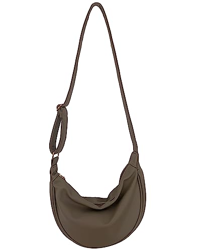 Micmores Damen-Umhängetaschen Halbmond Tasche Vegan Leather Halfmoon Bags Hobo Crossbody Bag, Klein Schultertasche mit verstellbarem Schultergurt für Schule Shopper Einkauf Reise von Micmores