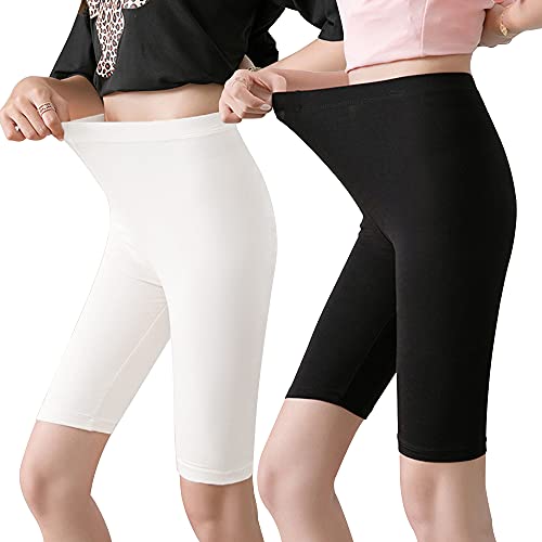 Micoden Damen Unterhosen Kurze Leggings, Weich Elastisch Atmungsaktiv Anti-Chafing High Waist Unterwäsche Miederpants Miederhose, Lange und Shorts Panty Kleid Mädchen Kurze Hosen,M von Micoden