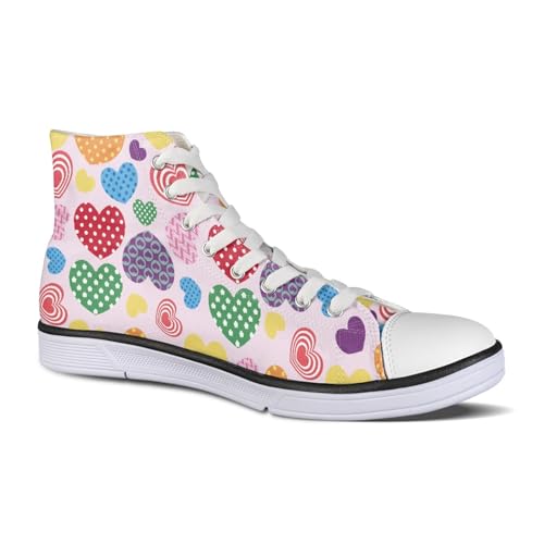 Dajingkj Damen Canvas Sneaker Bunt Neuheit Muster Canvas Schuhe High Top Segeltuchschuhe Fitness Laufschuhe Turnschuhe Freizeit Sportschuhe Schuhe für Frauen Mädchen von Micoklinlin
