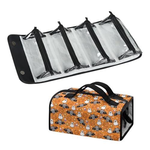 Hängende Roll-Up-Kosmetiktasche Damen Faltbare Aufbewahrungstasche für Make-up mit Abnehmbaren Beuteln wasserdichte Große Kapazität 4-in-1 Toilettenartikel-Set mit Griff Reise-Organizer von Micoklinlin