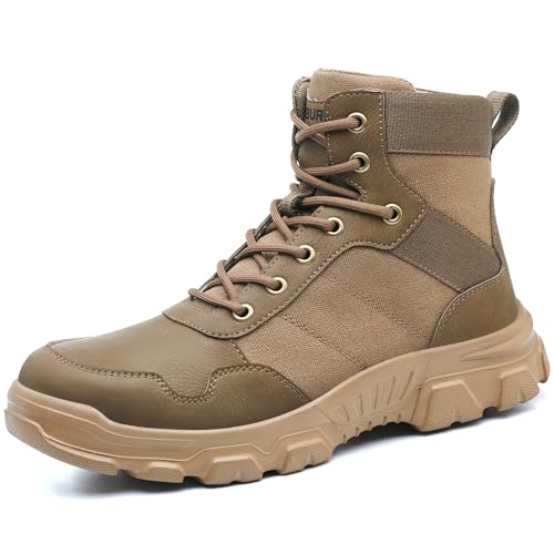 Micoklinlin Arbeitsschuhe Damen Herren Sicherheitsschuhe Leicht Stahlkappenschuhe Bergschuhe Canvas Sneakers mit Stahlkappe Atmungsaktiv Schnürsenkel Turnschuhe Vandalismus- und Stichfest von Micoklinlin