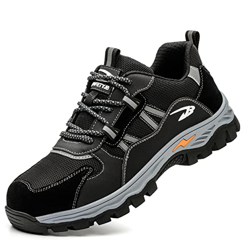 Micoklinlin Arbeitsschuhe Damen Sicherheitsschuhe Damen Leicht Schlag und stichfeste Stahlkappenschuhe Turnschuhe Mit Reflektierendem von Micoklinlin