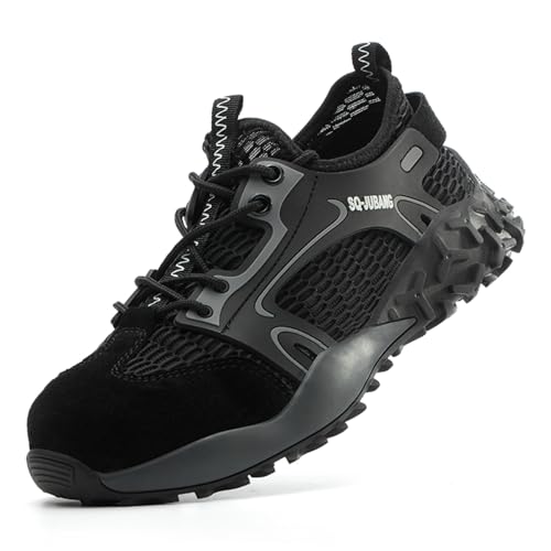 Micoklinlin Arbeitsschuhe Damen Sommer Atmungsaktiv Sicherheitsschuhe Leicht Stahlkappe Turnschuhe Schlag und Stichfeste Stahlkappenschuhe Mesh Shoes for Women von Micoklinlin
