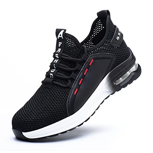 Micoklinlin Arbeitsschuhe Damen Sommer Atmungsaktiv Sicherheitsschuhe Leicht Stahlkappe Turnschuhe Schlag und Stichfeste Stahlkappenschuhe Mesh Shoes for Women von Micoklinlin