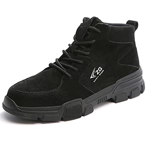 Micoklinlin Arbeitsschuhe Herren Schweißerschuhe Retro Safety Shoes for Schweißer Sicherheitsschuhe Damen Wasserdicht Schweinsleder Schlag und stichfeste Arbeitsstiefel von Micoklinlin