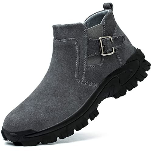 Micoklinlin Arbeitsschuhe Herren Schweißerschuhe Slip-on Safety Shoes for Schweißer Sicherheitsschuhe Damen Schlag und stichfeste Arbeitsstiefel von Micoklinlin