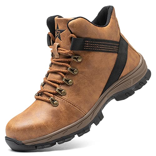 Micoklinlin Arbeitsstiefel Herren Work Boots Arbeitsschuhe für Motorradfahrer Wasserdicht Arbeitsstiefel Sicherheitsschuhe Leicht Safety Shoes for Men von Micoklinlin