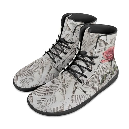 Micoklinlin Barfußschuhe Damen Herren PU Leder Bunt Breite Barfuss Schuhe Minimalist Trail Running Schnürsenkel Sneaker & Sportschuhe von Micoklinlin