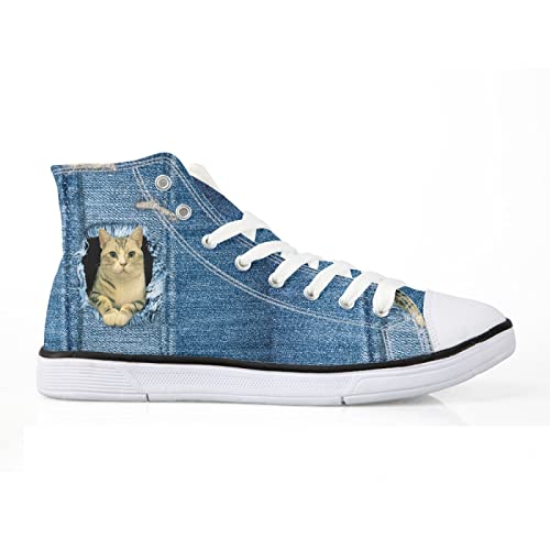 Micoklinlin Canvas Sneaker Damen Herren Neuerungen Muster Unisex Schnürsenkel Turnschuhe Leichte High Übergrößen segeltuchschuher für Paare von Micoklinlin