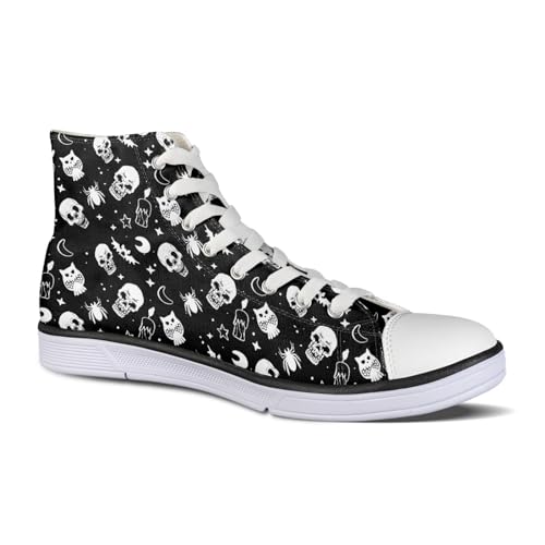 Micoklinlin Canvas Sneaker Damen Schwarz Personalisierte High Top Segeltuchschuhe Fitness Laufschuhe Turnschuhe Freizeit Sportschuhe Schuhe für Frauen Mädchen von Micoklinlin