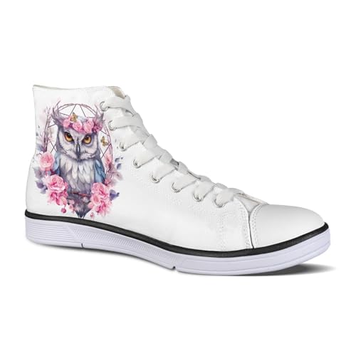 Micoklinlin Dajingkj Weiß Canvas Sneaker Damen High Top Niedlich Bunt Segeltuchschuhe Fitness Laufschuhe Turnschuhe Freizeit Sportschuhe Schuhe für Paar von Micoklinlin