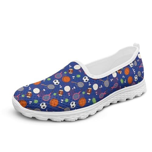 Micoklinlin Damen-Sneaker Blau Sommer Mode Klassische Mesh-Laufschuhe rutschfeste Turnschuhe Leicht Niedliche Slipper-Schuhe für Krankenschwestern von Micoklinlin