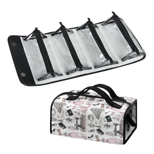 Micoklinlin Kulturbeutel zum Aufhängen Faltbare Waschtasche Kosmetiktasche Groß mit Reißverschluss Griff 4 Abnehmbare Waschbeutel für Damen von Micoklinlin