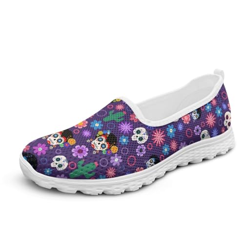 Micoklinlin Mode Sneaker Damen Turnschuhe Flache Gitter-Schuhe Teens Mädchen Leicht Sommer Fitness Laufschuhe Slip On Turnschuh Freizeit Sportschuhe von Micoklinlin