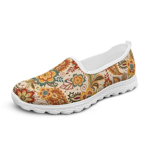 Micoklinlin Mode Sneaker Damen Turnschuhe Flache Gitter-Schuhe Teens Mädchen Leicht Sommer Fitness Laufschuhe Slip On Turnschuh Freizeit Sportschuhe von Micoklinlin