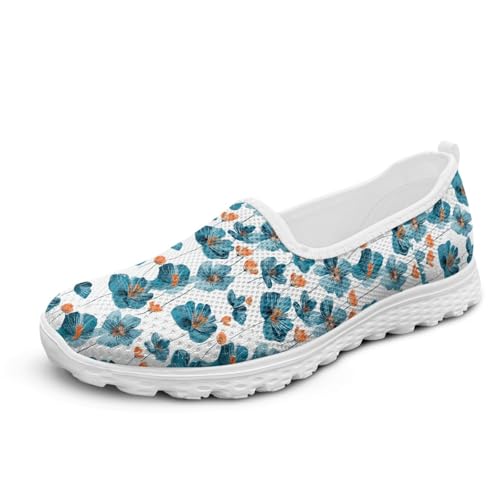 Micoklinlin Mode Sneaker Damen Turnschuhe Flache Gitter-Schuhe Teens Mädchen Leicht Sommer Fitness Laufschuhe Slip On Turnschuh Freizeit Sportschuhe von Micoklinlin