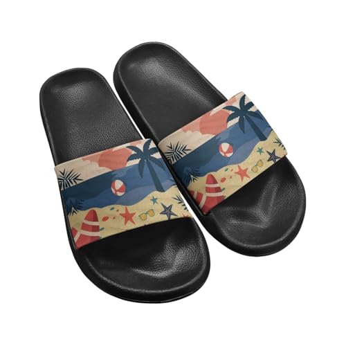 Micoklinlin One Slide Sandalen Damen Herren Unisex Mode Flip Flops Wasserdicht Dusche Rutschen Sommer Bad EVA Strand Pool Hausschuhe Größe 35-45 von Micoklinlin