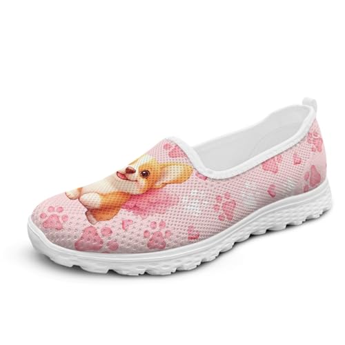 Micoklinlin Rosa Sneaker & Sportschuhe Damen Sommer Atmungsaktiv Netz Straßenlaufschuhe Anti-Rutsch-Trainer Leicht Bequeme Klassische Turnschuhe von Micoklinlin