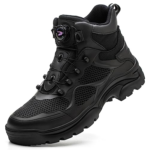 Micoklinlin Sicherheitsschuhe Damen Leicht Trends Button Arbeitsschuhe Schwarz High Top Turnschuhe Stahlkappenschuhe Atmungsaktiv Schlag- und pannensichere Wanderschuhe Micoklinlin Sicherheitsschuhe Damen Leicht Trends Button Arbeitsschuhe Schwarz High Top Turnschuhe Stahlkappenschuhe Atmungsaktiv Schlag- und pannensichere Wanderschuhe von Micoklinlin