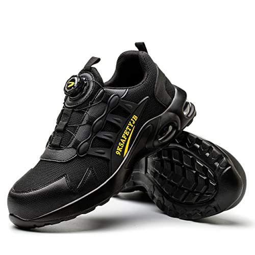 Micoklinlin Sicherheitsschuhe Herren Leicht Trends Button Arbeitsschuhe Schwarz Luftkissen Turnschuhe Stahlkappenschuhe Atmungsaktiv Safety Shoes for Men Micoklinlin Sicherheitsschuhe Herren Leicht Trends Button Arbeitsschuhe Schwarz Luftkissen Turnschuhe Stahlkappenschuhe Atmungsaktiv Safety Shoes for Men von Micoklinlin