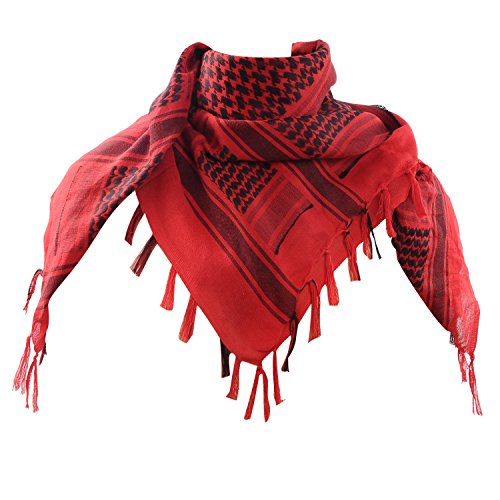 Micoop Premium Military Shemagh Tactical Desert Scarf Wrap, rot, average size von Micoop