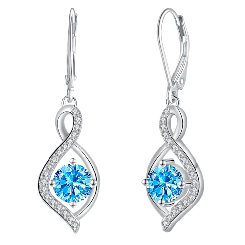 Micory Damen Unendlichkeit Hängend Ohrringe 925 Sterling Silber Ohrstecke für Schmuck Geschenke Damen Mama Freundin von Micory