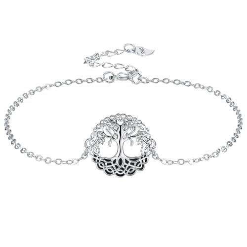 Micory Lebensbaum Damen Armband 925 Sterling Silber Baum des Lebens Anhänger Armbänder Schmuck Geschenk für Mädchen Frau Mutter Tochter von Micory