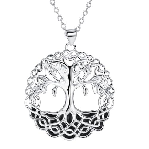 Micory Lebensbaum Damen Halskette 925 Sterling Silber Baum des Lebens Anhänger Kette Schmuck Geschenk für Mädchen Frau Mutter Tochter von Micory