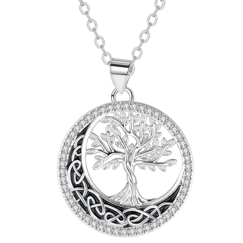 Micory Lebensbaum Kette für Damen 925 Sterling Silber Baum des Lebens Anhänger Halskette mit Geschenkbox für Geburtstag Muttertag Weihnachten von Micory