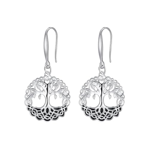 Micory Lebensbaum Ohrringe Hängend für Damen 925 Sterling Silber Baum des Lebens Creolen Schmuck Geschenk für Mädchen Frau Mutter Tochter Micory Lebensbaum Ohrringe Hängend für Damen 925 Sterling Silber Baum des Lebens Creolen Schmuck Geschenk für Mädchen Frau Mutter Tochter von Micory