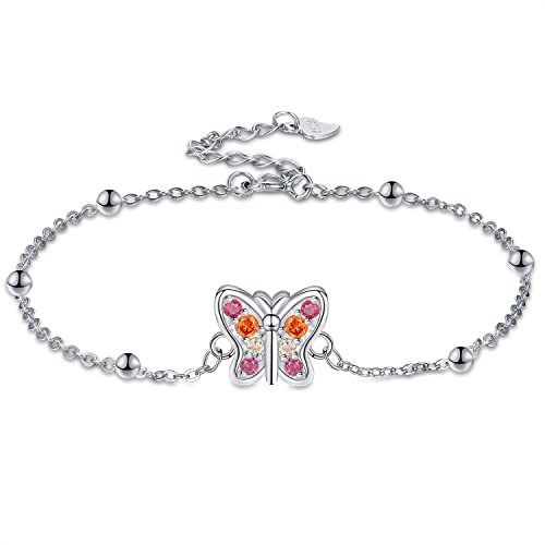 Micory Schmetterling Armband Silber 925, Freundschafts Armband Damen,Schwester Abschlusspaar Beste Freundin Geburtstagsgeschenk von Micory