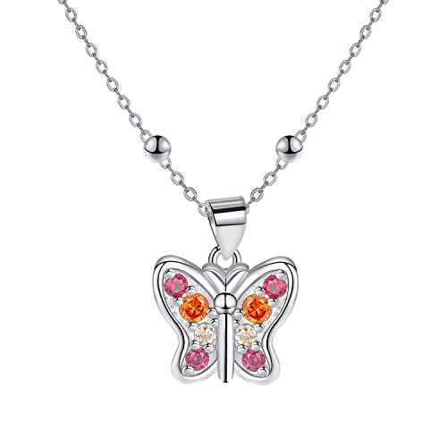 Micory Schmetterling Kette Silber 925,Schmuck Geschenke für Mädchen Frauen Tochter von Micory