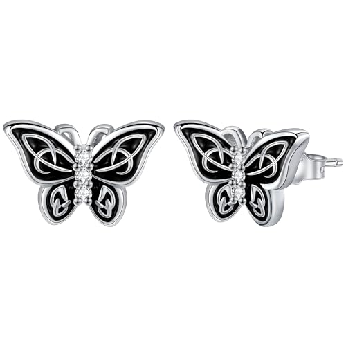 Micory Schmetterling Ohrringe für Damen 925 Sterling Silber Glücksbringer Ohrstecker Schmuck Geschenk für Mädchen Frau Mutter Tochter von Micory