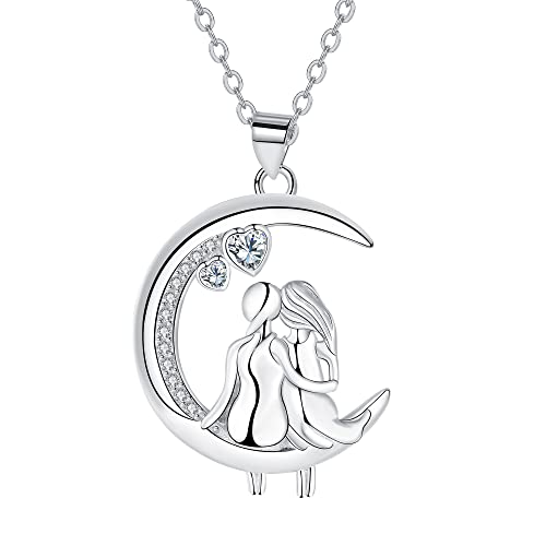 Micory Schwestern Kette 925 Sterlingsilber Anhänger Halskette Freundschaft Schmuck Geburtstagsgeschenke für Frauen Mädchen Schwester Freunde von Micory