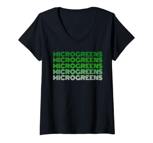 Damen Microgreens, Superfood, Urbane Landwirtschaft, Gärtnerei, Microgreens T-Shirt mit V-Ausschnitt Damen Microgreens, Superfood, Urbane Landwirtschaft, Gärtnerei, Microgreens T-Shirt mit V-Ausschnitt von Microgreens Vegan Organic Foodie Microgreen Farmer