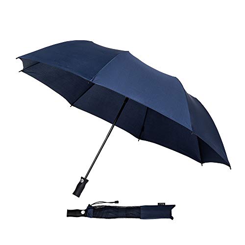 Großer Regenschirm, faltbar, automatisch, Unisex, für Damen und Herren – Automatisches Öffnungssystem – Schutz XXL mit 120 cm Durchmesser – winddicht und widerstandsfähig mit 8 Streben aus Fiberglas – Blau von Microsoft