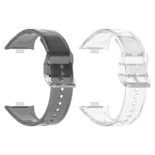 Micteney 2 Packungen Armbänder kompatibel mit Redmi Watch 5, Farbwechsel-TPU-Ersatzband (weiß + schwarz) von Micteney