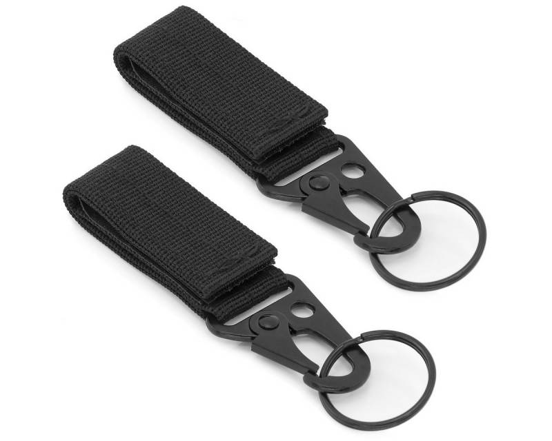 MidGard Anhänger Schlüssel Karabiner-Schlüsselanhänger Gurtband Schnalle Haken Karabinerhaken, mit Klettverschluss zur Befestigung am Gürtel o. am Molle-Tragesystem von MidGard