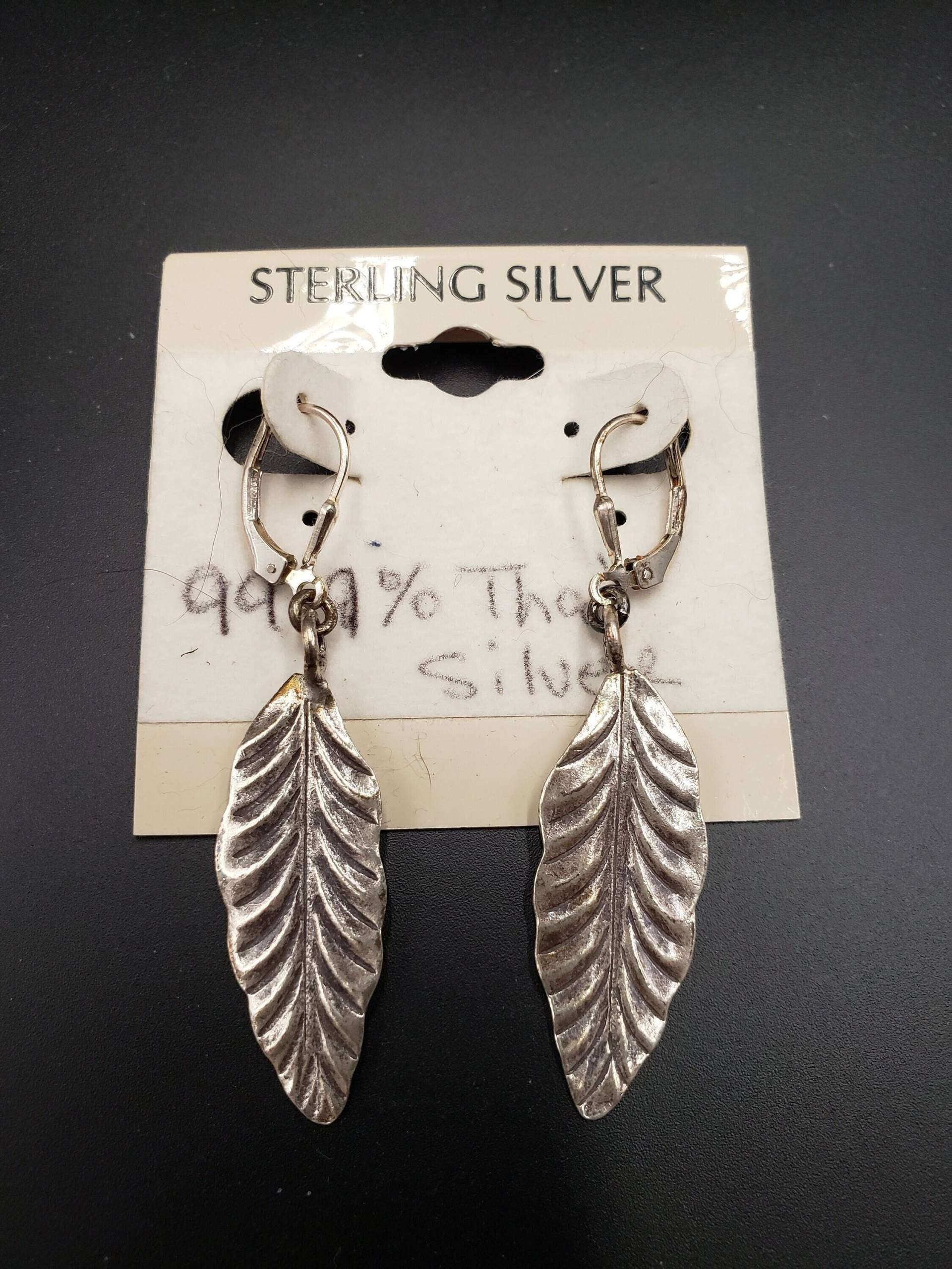 sterling Silber Blatt Form Ohrringe sterling Silber Blatt Form Ohrringe von MidModDog
