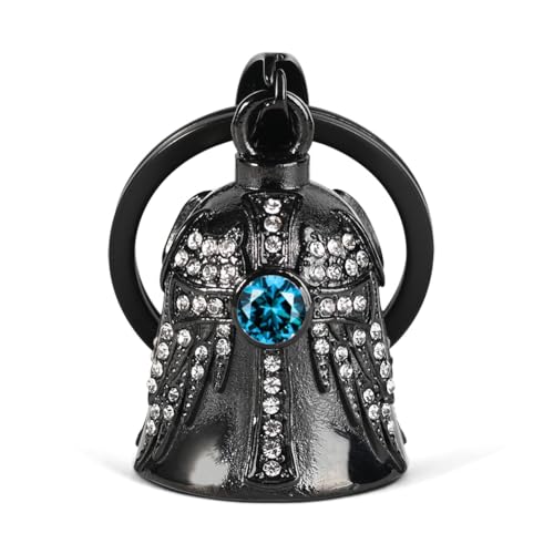 Birthstone Guardian Angel Motorrad Glöckchen: Kreuz Angel Wings Biker Bell | Motorrad Schlüsselanhänger Guardian Bell, Motorrad Zubehör Gremlin Bell Geschenke Für Männer und Frauen von MidSmile