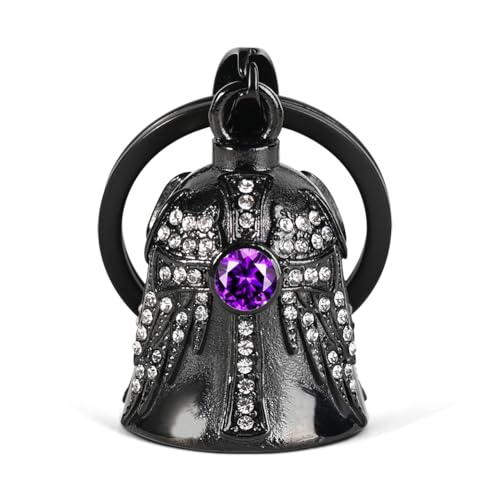 Birthstone Guardian Angel Motorrad Glöckchen: Kreuz Angel Wings Biker Bell | Motorrad Schlüsselanhänger Guardian Bell, Motorrad Zubehör Gremlin Bell Geschenke Für Männer und Frauen von MidSmile