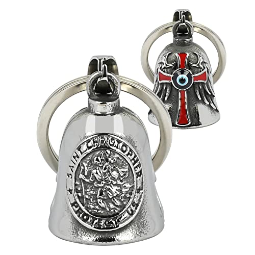 MidSmile St Christopher Motorrad Glöckchen: Kreuz Angel Wings Biker Bell | Motorrad Schlüsselanhänger Guardian Bell, Motorrad Zubehör Gremlin Bell Geschenke Für Männer und Frauen MidSmile St Christopher Motorrad Glöckchen: Kreuz Angel Wings Biker Bell | Motorrad Schlüsselanhänger Guardian Bell, Motorrad Zubehör Gremlin Bell Geschenke Für Männer und Frauen von MidSmile