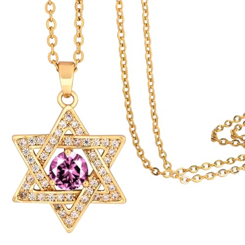 Star of David Necklace Birthstone Davidstern Halskette: Zierliche Kleine Halskette mit Geburtsstein Anhänger | Jüdischer Stern Necklace, 14 Karat Gold Schmuckgeschenk für Frauen Star of David Necklace Birthstone Davidstern Halskette: Zierliche Kleine Halskette mit Geburtsstein Anhänger | Jüdischer Stern Necklace, 14 Karat Gold Schmuckgeschenk für Frauen von MidSmile