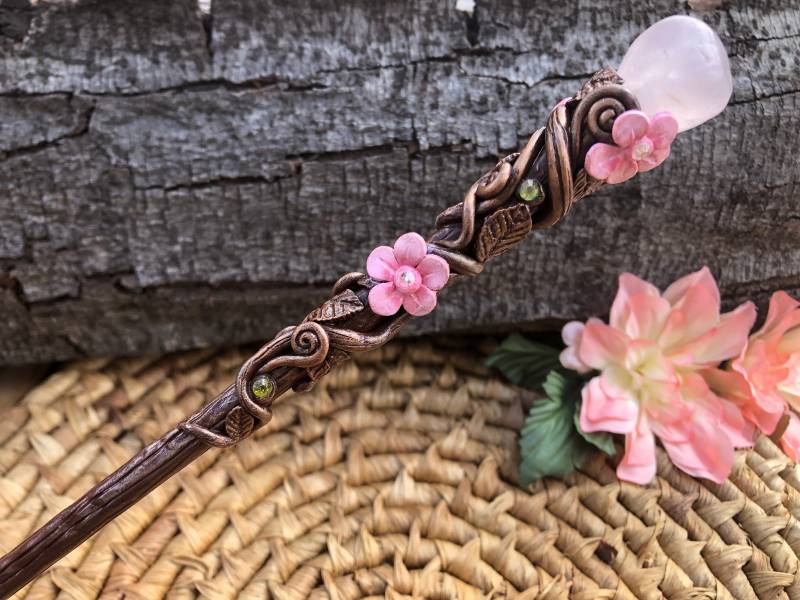 Rosenquarz Kristall Zauberstab-Elfen Zauberstab-Zauberer-Hexe Zauberstab-Natur Zauberstab Rosenquarz Kristall Zauberstab-Elfen Zauberstab-Zauberer-Hexe Zauberstab-Natur Zauberstab von MidSunCreations
