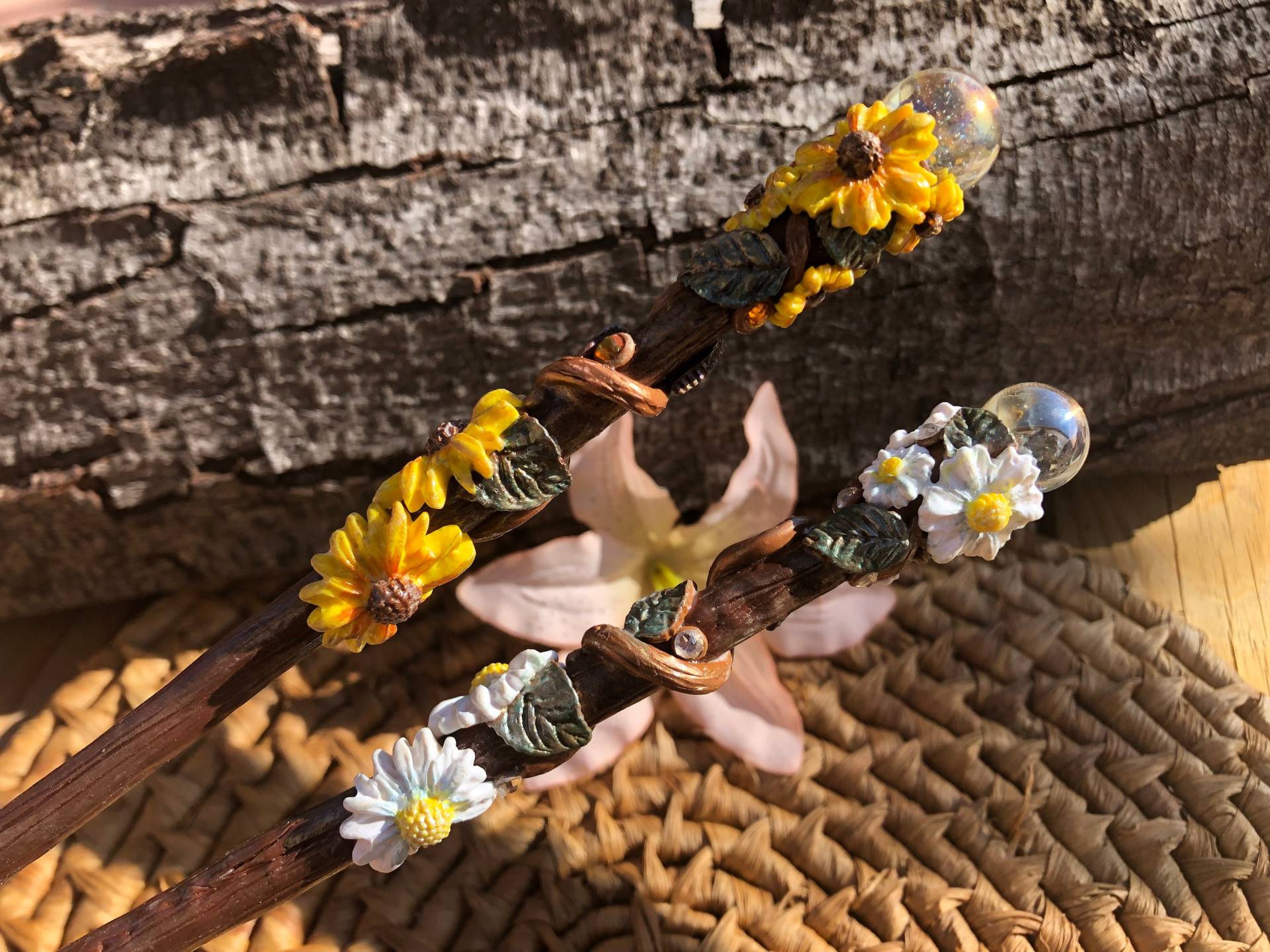 Sonnenblume Und Gänseblümchen Zauberstab-Blumenfee Zauberstab-Natur Wald Zauberstab Sonnenblume Und Gänseblümchen Zauberstab-Blumenfee Zauberstab-Natur Wald Zauberstab von MidSunCreations