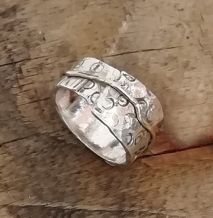 Handgemachte Silber Und Gold Gestempelt Ehering von MidasTouchJewels