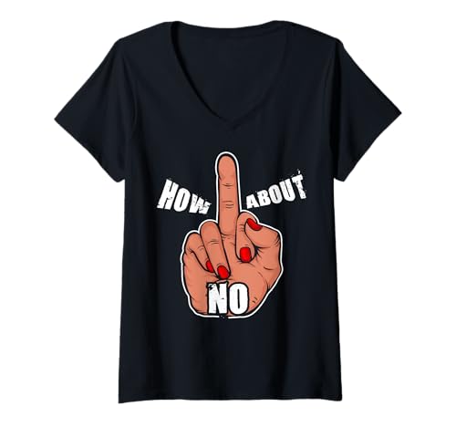 Damen Mittelfinger T-Shirt mit V-Ausschnitt Damen Mittelfinger T-Shirt mit V-Ausschnitt von Middle Finger Gifts and Apparel & Accessories